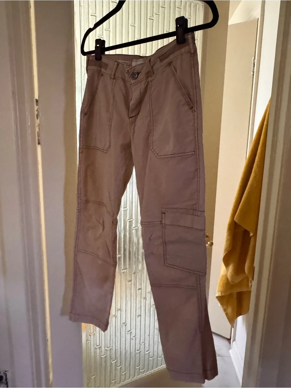 Anthropologie Pilcro Wanderer Pant.  Size 26, more like a 27. Khaki, button fly.